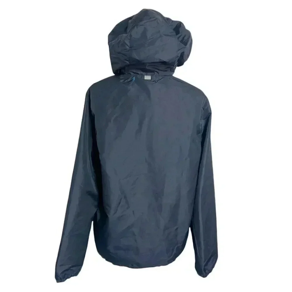 Eetnies S Gray‎ windbreaker with hidden hood full zip Skateboard jacket